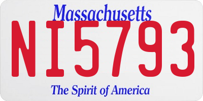 MA license plate NI5793