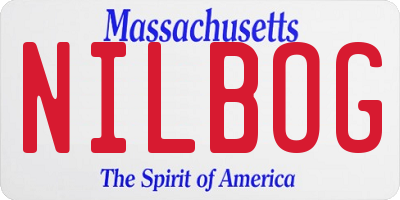 MA license plate NILBOG