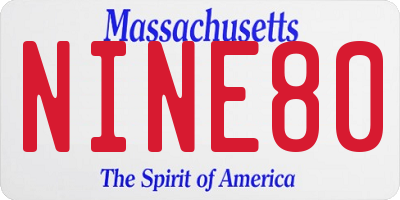 MA license plate NINE80