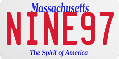 MA license plate NINE97