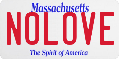 MA license plate NOLOVE