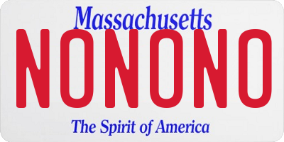 MA license plate NONONO