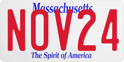 MA license plate NOV24