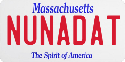 MA license plate NUNADAT