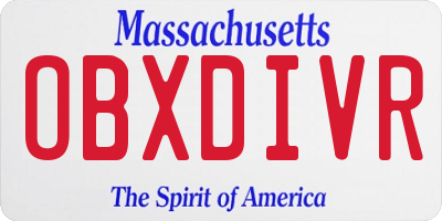 MA license plate OBXDIVR