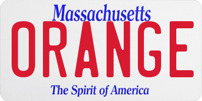 MA license plate ORANGE