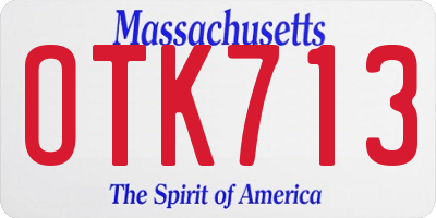 MA license plate OTK713