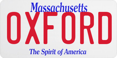 MA license plate OXFORD