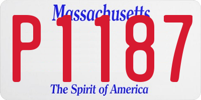 MA license plate P1187