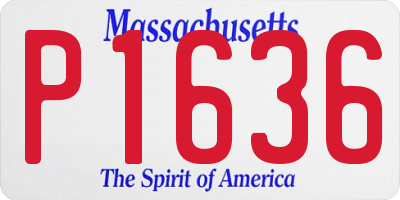 MA license plate P1636