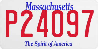 MA license plate P24097