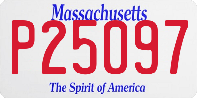 MA license plate P25097