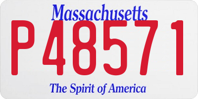 MA license plate P48571