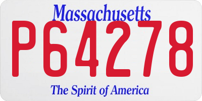 MA license plate P64278