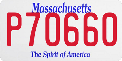 MA license plate P70660