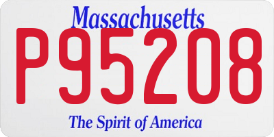 MA license plate P95208