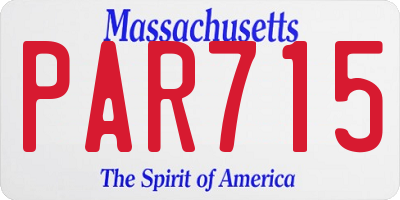 MA license plate PAR715