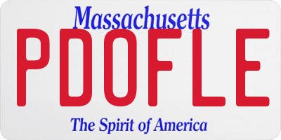 MA license plate PDOFLE