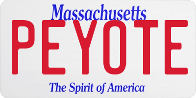 MA license plate PEYOTE