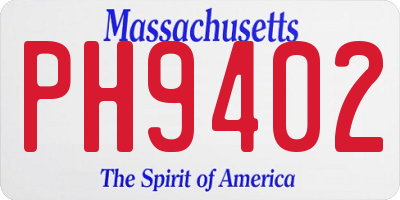 MA license plate PH9402