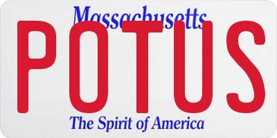 MA license plate POTUS