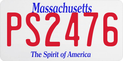 MA license plate PS2476