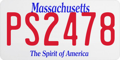 MA license plate PS2478