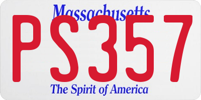 MA license plate PS357