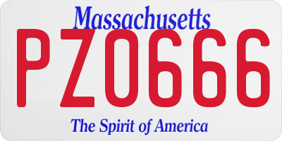 MA license plate PZ0666