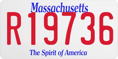 MA license plate R19736