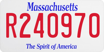 MA license plate R240970