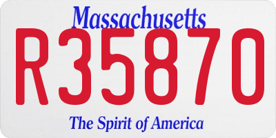 MA license plate R35870