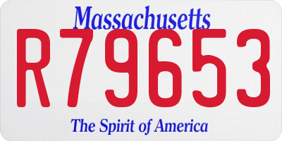 MA license plate R79653