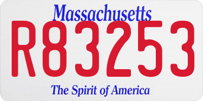 MA license plate R83253