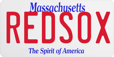 MA license plate REDSOX