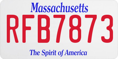 MA license plate RFB7873