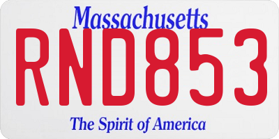 MA license plate RND853