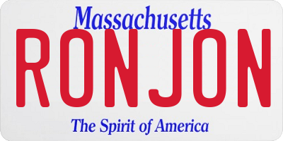 MA license plate RONJON