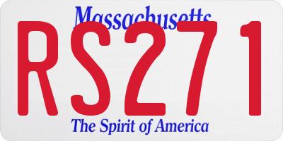 MA license plate RS271