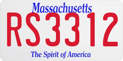 MA license plate RS3312