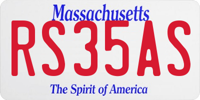 MA license plate RS35AS