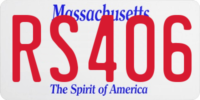 MA license plate RS406