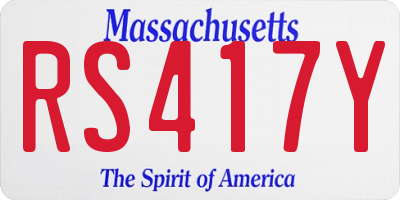 MA license plate RS417Y