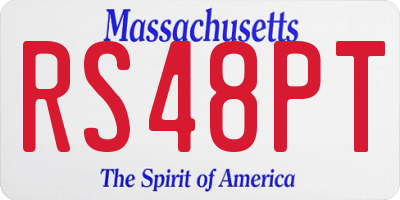 MA license plate RS48PT