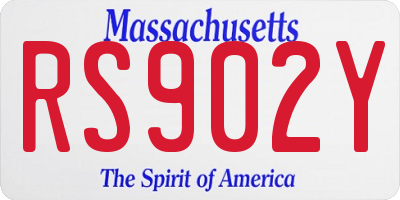 MA license plate RS902Y