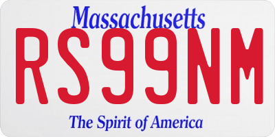 MA license plate RS99NM