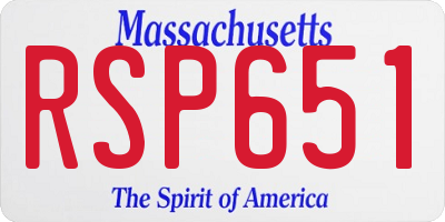 MA license plate RSP651