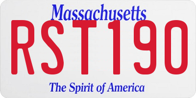 MA license plate RST190