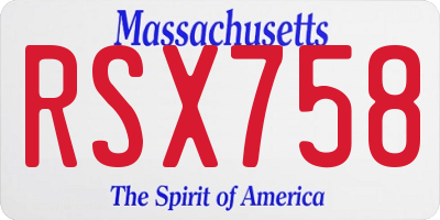 MA license plate RSX758