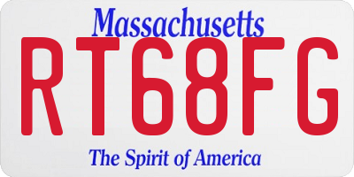 MA license plate RT68FG